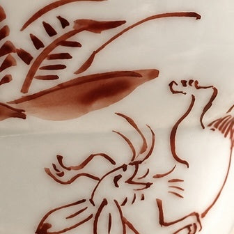 Guinomi Usagi – Detail der handgemalten Hasen