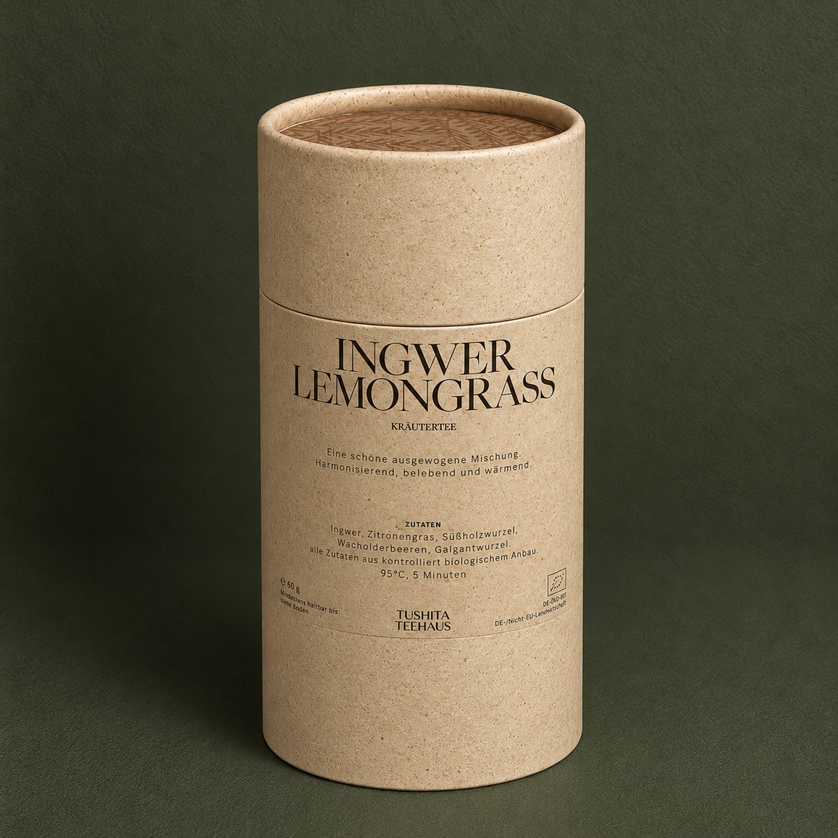 Ingwer-Lemongrass Kräutertee in der Vorratsdose – Tushita Teehaus